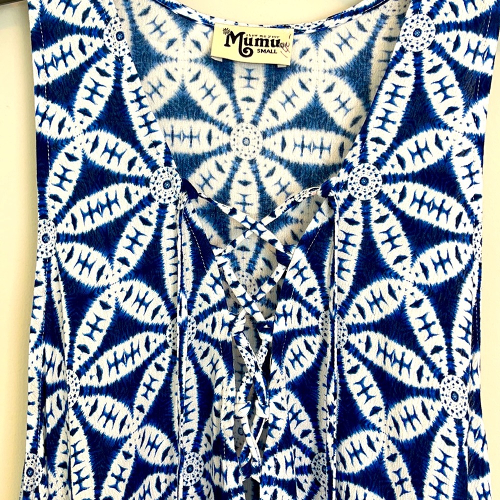 Show me your Mumu tank sleeveless dress or a beach cover-up flowy size small - Picture 7 of 9